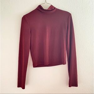 Burgundy long sleeve turtleneck